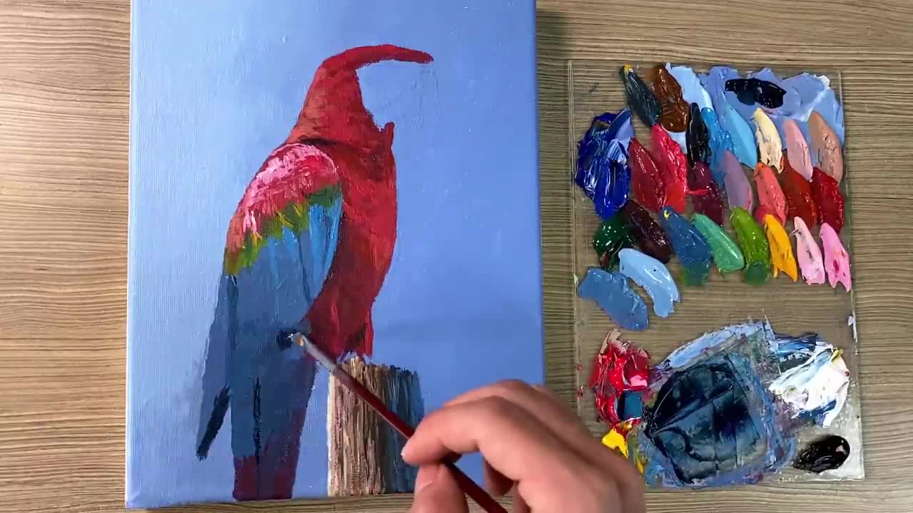 Acrylic Painting Parrot Bird_p22