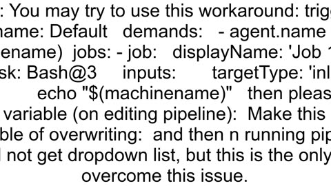 How to parameterize azure agentname in azure pipeline