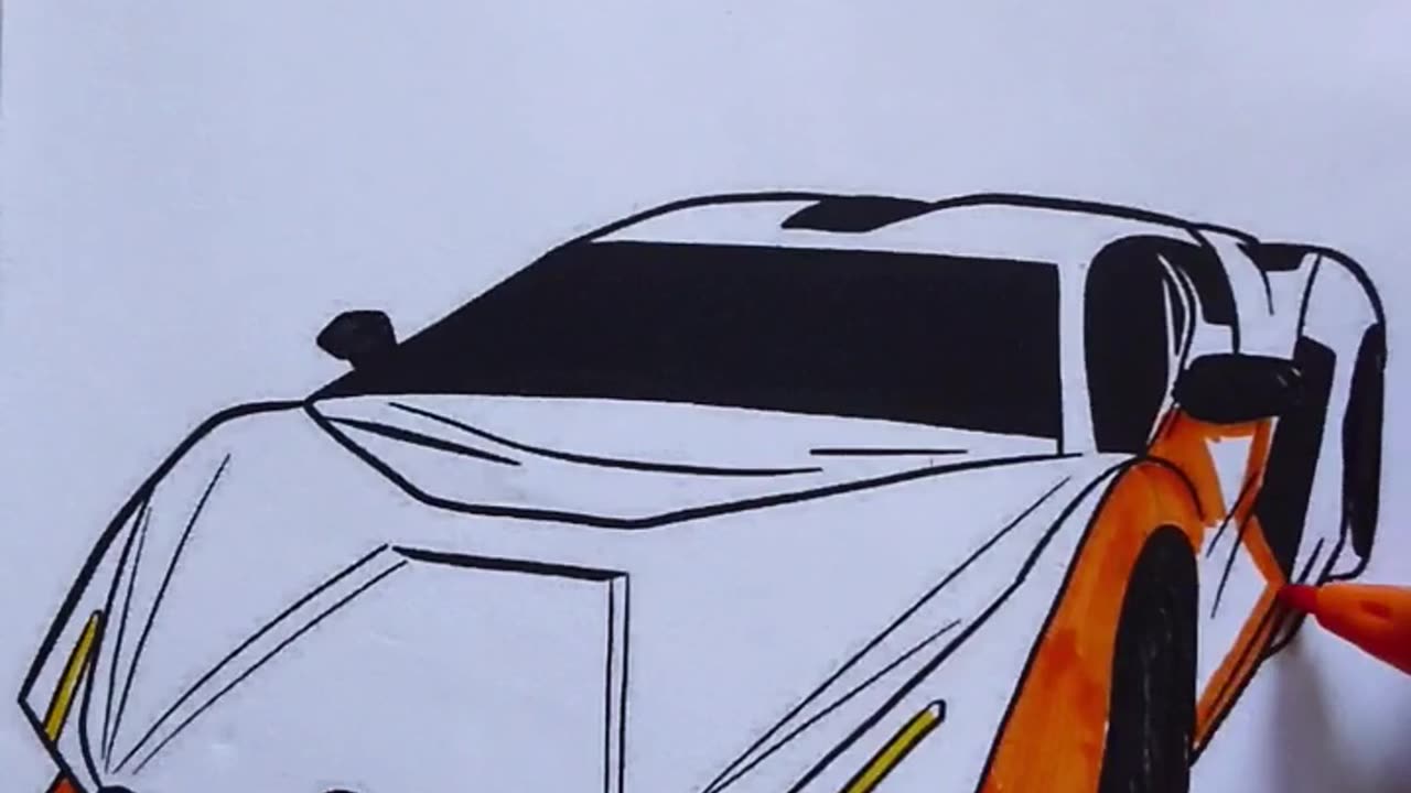 Lamborghini Car Colouring | Easy to Color Lambargini| Lamborghini