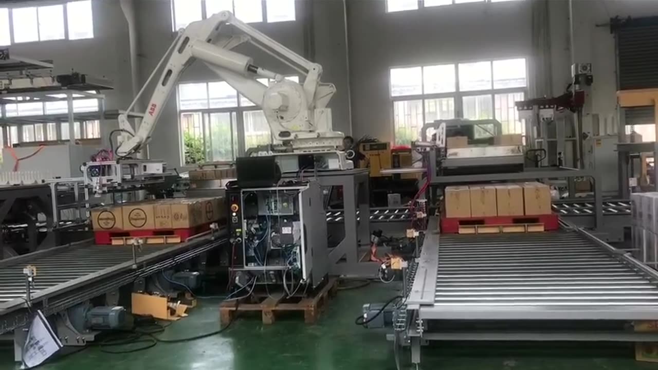 High Technology Auto Palletizer Machine With Robotic System Stacking Cartons