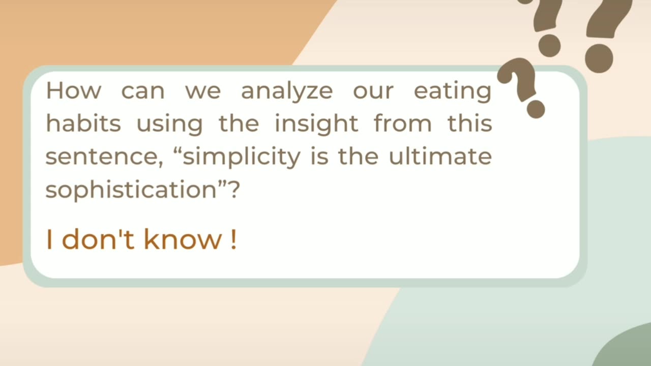 How can we analyze our eating habits?