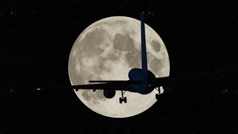 A plane passing in front of a giant moon is a sight worth experiencing