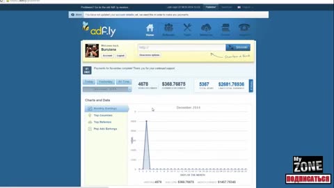 Adf ly Заработок на ссылках от Adf ly! Заработал $2681