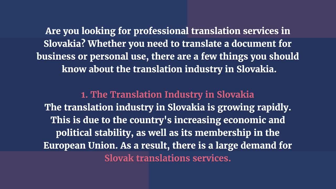 Choose the Right Slovak Translation Services