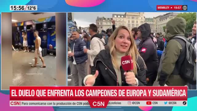 Banderazo de hinchas Argentinos en Wembley