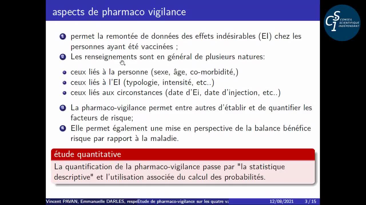 CSI n°18 - Vincent Pavan - Pharmaco-vigilance européenne des vaccins Covid19