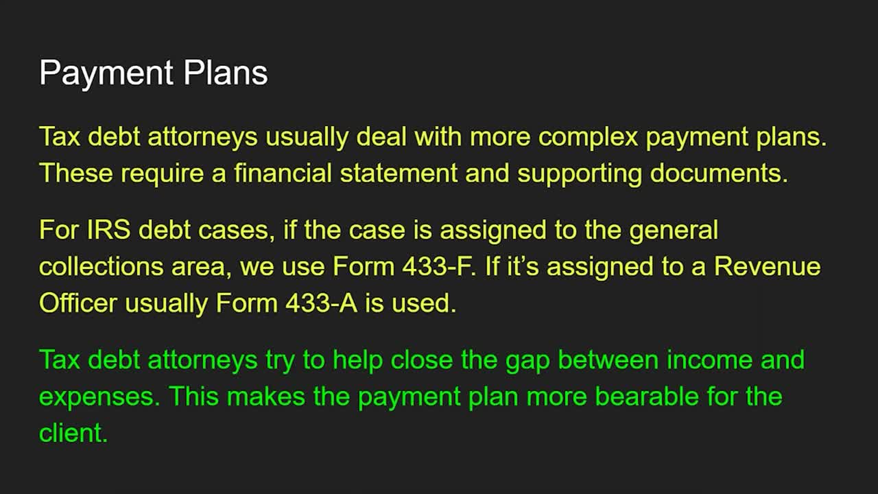 Tax Debt Attorney Common Resolutions, Processes and Procedures