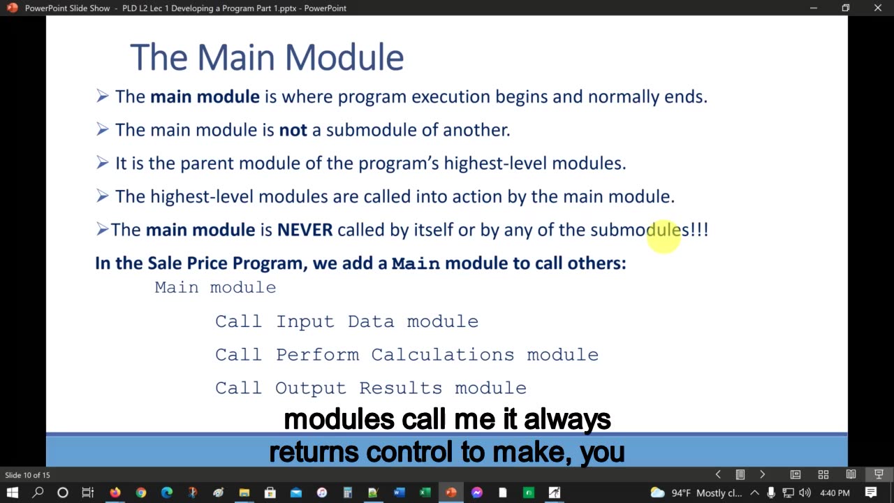 PLD L2 Lec 1 Developing a Program Part 1