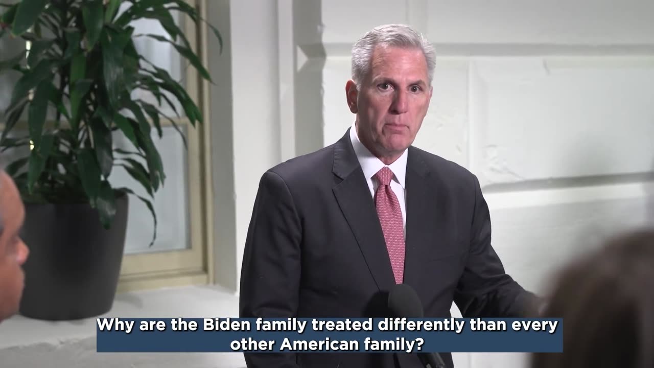 Speaker McCarthy: Why Does the Biden Family Get Special Treatment from the IRS?