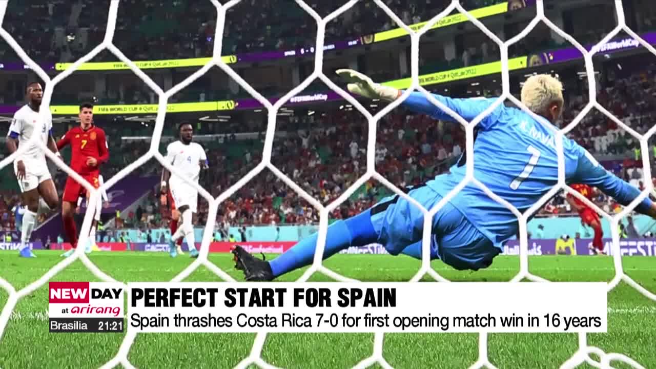 Spain thrashes Costa Rica 7-0