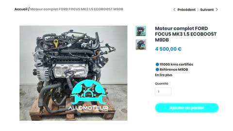 Moteur complet FORD FOCUS MK3 1.5 ECOBOOST M9DB