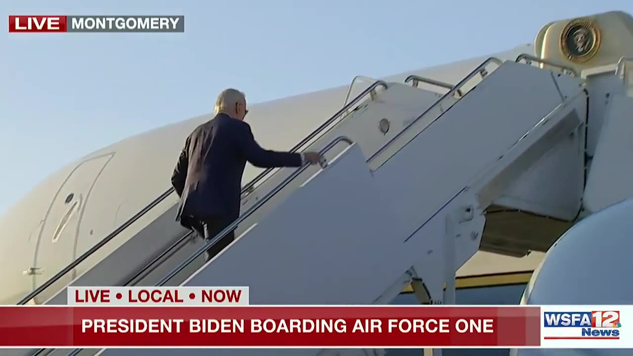 Bumbling Biden Trips Going Up Stairs AGAIN