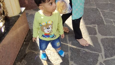 Kiaan enjoying first visit to Temple