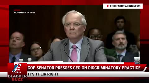 GOP Senator Presses CEO On Discriminatory Practice