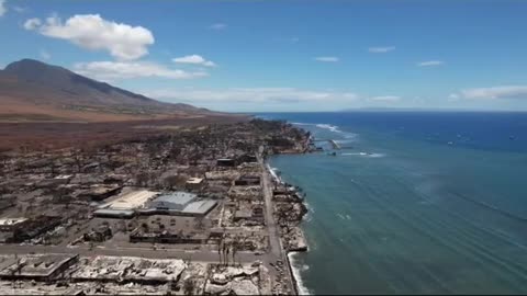 Drone footage front street Lahaina, HI catastrophe