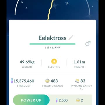 Pokémon GO-Evolving Shiny Eelektrik