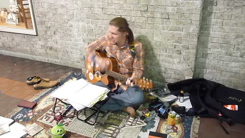 Performing Blvd of Broken Dreams at Nagaoka Station, Niigata, Japan