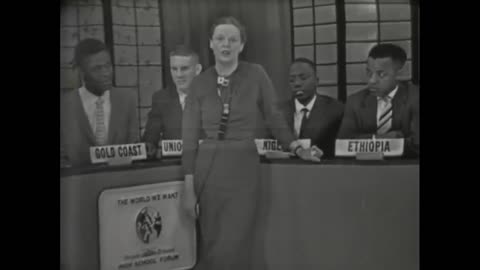 1956 High School Exchange Students Debate on Prejudice. Nigeria, Ethiopia, Ghana, South Africa