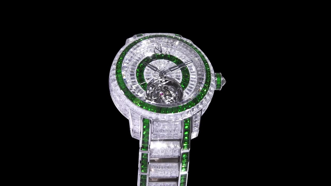 The Jacob & Co. Caviar Tourbillon Diamond Bracelet White Diamonds & Tsavorites