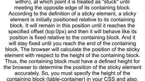 Angular material table with sticky header problem when using overflowx