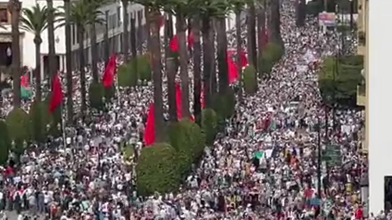 Big demonstration in support of Gaza in the Morocco capital of Rabat