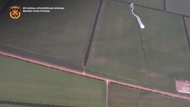 An anti-aircraft missile shoots down an Ukrainian UAV