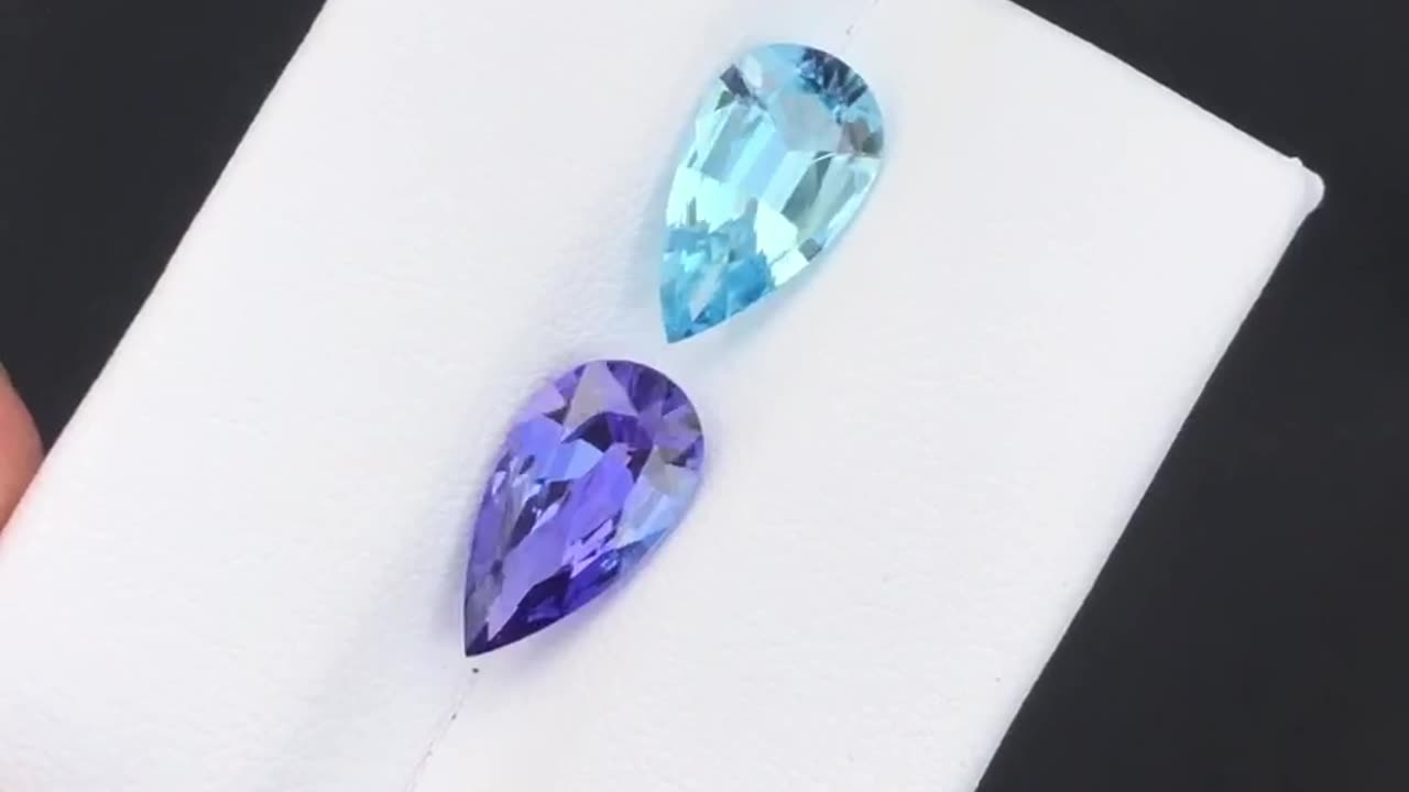 Aqua and tanzanite pair