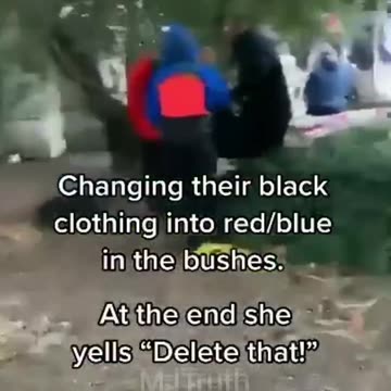 January 6 - Antifa Members Changing their All Black Clothes into Trump Gear