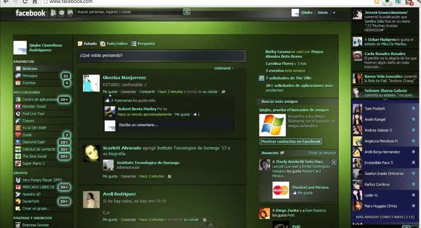 como cambiar el color del facebook