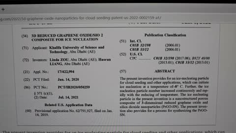 graphene oxide cloud seeding patent