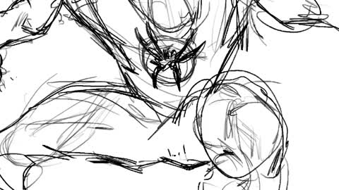 Proces drawing spiderman