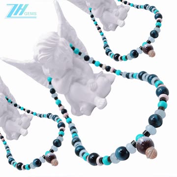 Natural turquoise tiger eye Milky Blue Aquamarine Princess spiny oyster onyx Ghost phantom03