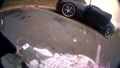 Police and driver shoot out.