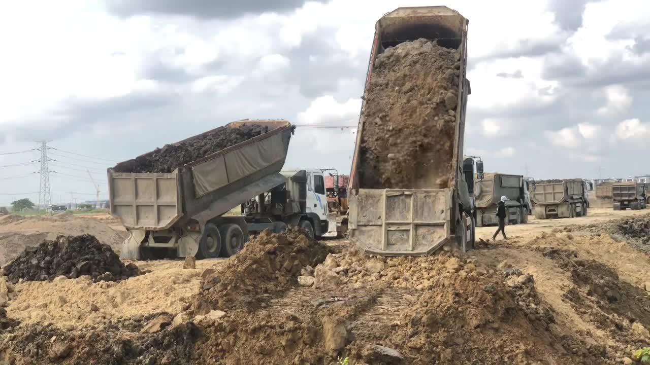 Amazing!!! Bulldozer Action Moving Dirt Filling Connect The Road