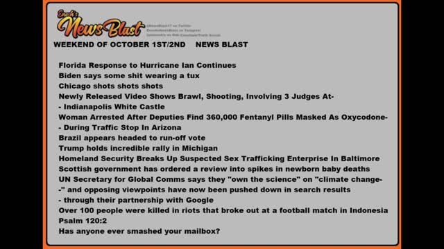 Weekend of October 1/2, 2022 News Blast.#NewsBlastReading #NBR