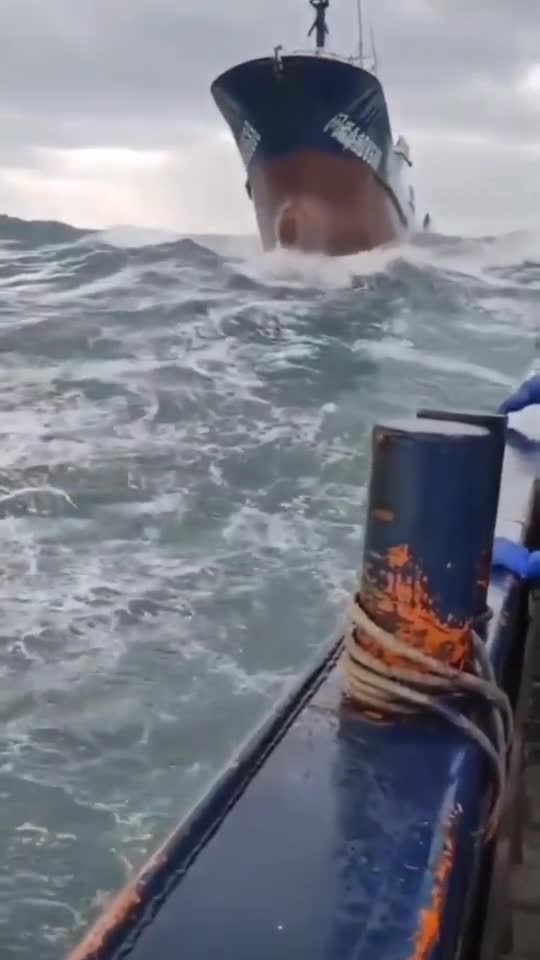 A ship during a severe storm