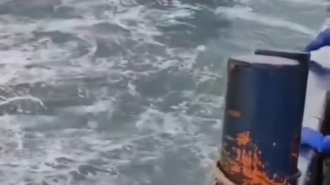 A ship during a severe storm