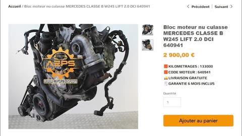 Bloc moteur nu culasse MERCEDES CLASSE B W245 LIFT 2.0 DCI 640941