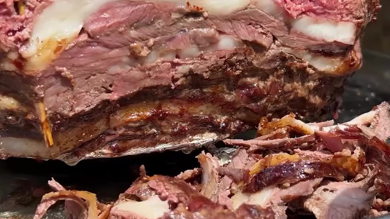 Experienced Butcher Hermit Cooks a Huge Meat Doner On Fire! This Juicy Meat Will Drive Everyone