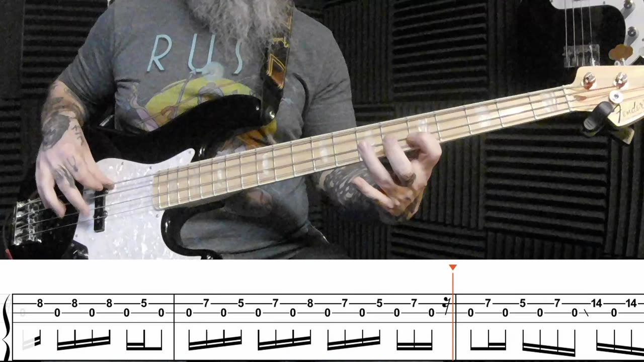 Malignant Narcissism by Rush, Bass cover with tab