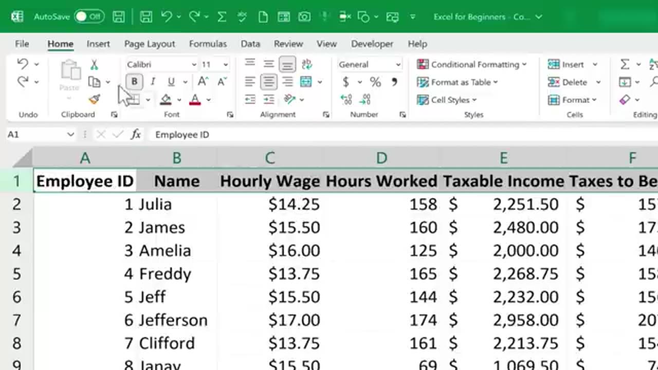 Excel Tutorial