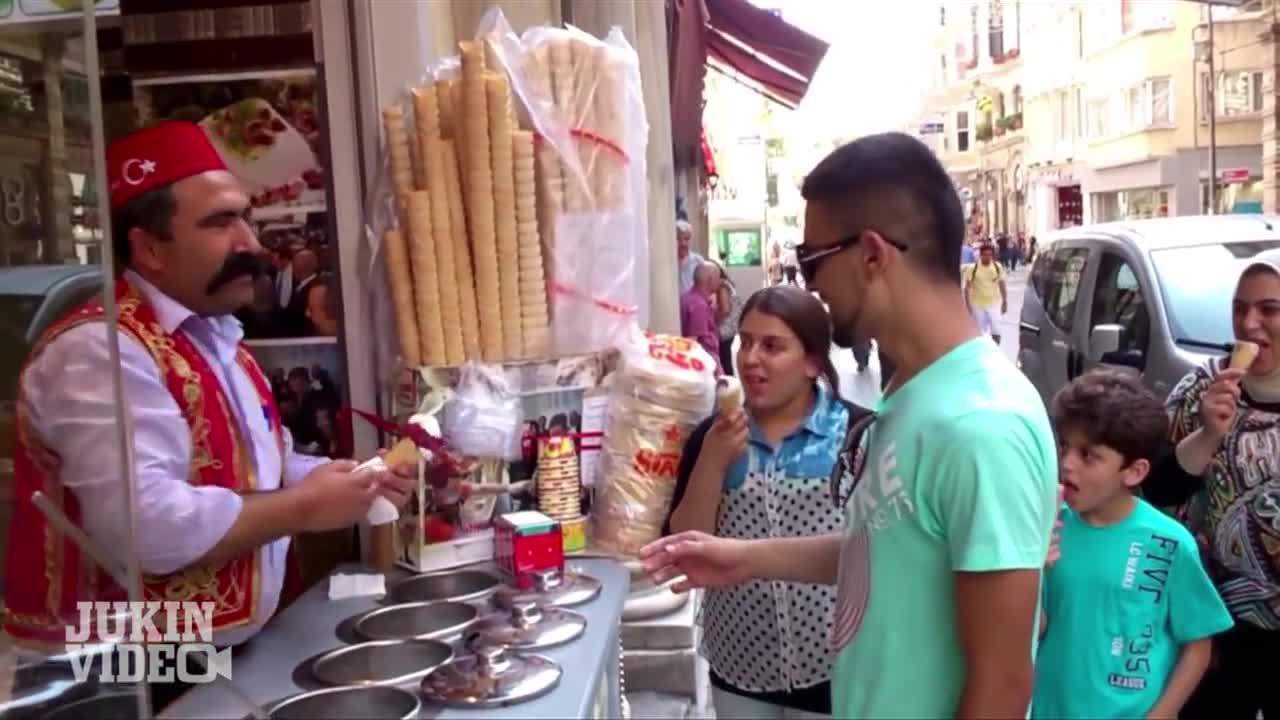 Turkish Ice Cream Man Trolls Customers