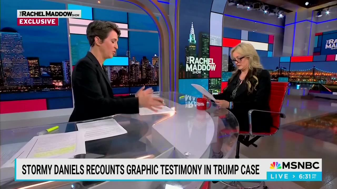 Maddow, Stormy Daniels Awkwardly Role Play Her Testimony From Trump's Trial