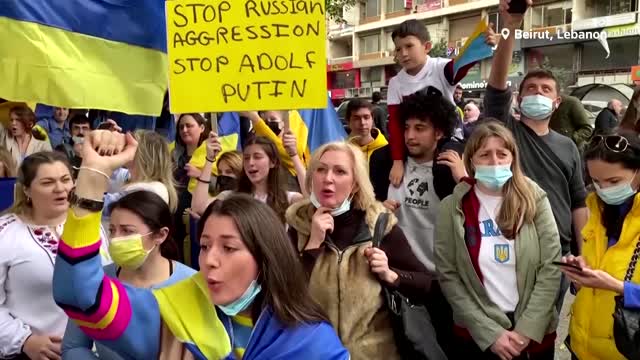 'Stop Putin': protesters around the world express fears