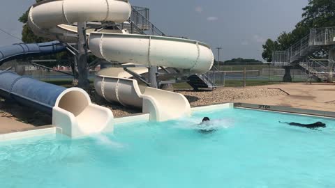2018.08.12 Devon and Alfredo on Water Slide