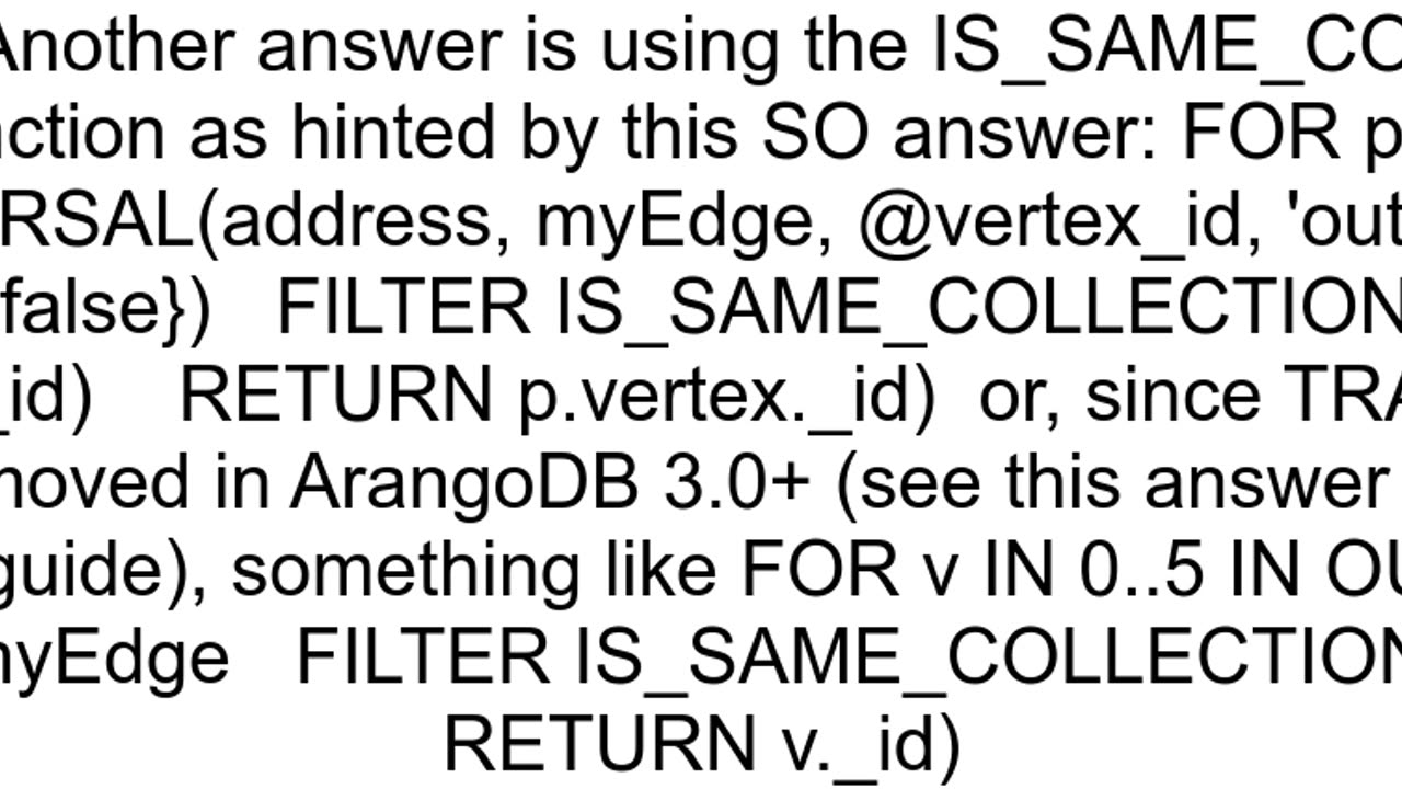 ArangoDB filter by collection type in a traversal query