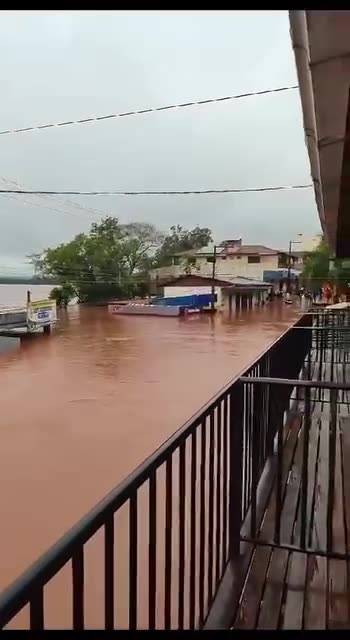 Massive flooding due to overflowing of Uruguay River in the Misiones, Argentina