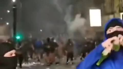 Chaos on the streets of Liverpool during National Enough Is Enough protests.