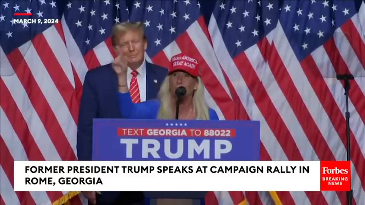WATCH- Trump Invites Marjorie Taylor Greene Up On Stage During Georgia Rally- 'Please Come Up'
