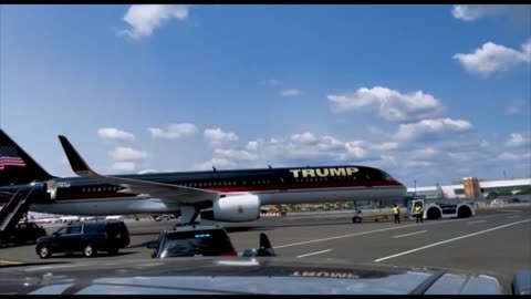 Trump arrives at his plane, ready to fly to Georgia for the state convention